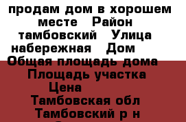 продам дом в хорошем месте › Район ­ тамбовский › Улица ­ набережная › Дом ­ 14 › Общая площадь дома ­ 50 › Площадь участка ­ 10 › Цена ­ 600 000 - Тамбовская обл., Тамбовский р-н, Селезни с. Недвижимость » Дома, коттеджи, дачи продажа   